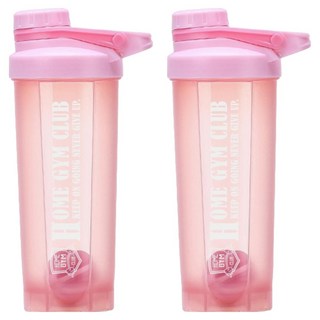 HOME GYM CLUB 居家健身 奶昔搖搖杯, 粉色, 700ml, 2個