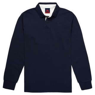 Kappa 男女通用 R D K 撞色領長袖Polo衫, Navy