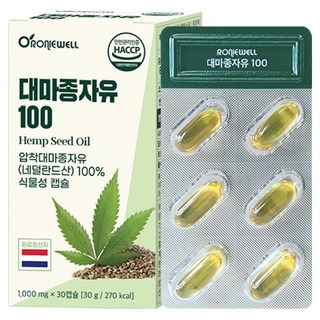로니웰 대마종자유 100, 1개, 30정