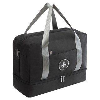 好玩旅物 牛津布防水乾濕分離旅行收納包, 1個, 黑色