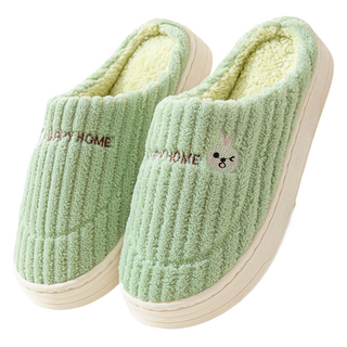 엑스터 코튼 무소음 폭신한 따뜻한 커플 거실화, 그린, 1개