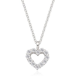 티르리르 하트 포인트 큐빅 화이트 실버 목걸이 + 쇼핑백