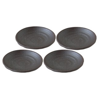 JUST HOME 日本製 3.7吋 調味碟 J01033B, 墨黑色, 4個