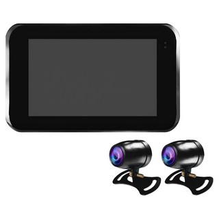 勝利者 前後雙錄觸控螢幕機車行車紀錄器, 黑色, DV608