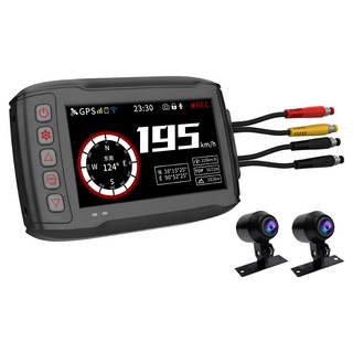 勝利者 七代前後雙錄全機防水機車行車紀錄器, 黑色, DV8322