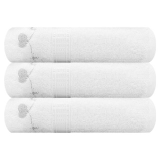 Songwol 松月 貝爾斯毛巾 100g 36 x 75 cm 20支純棉紗線, 象牙白, 3個