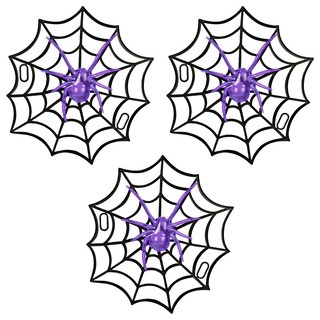 Party Club 萬聖節燈光蜘蛛裝飾, 3個, 紫色