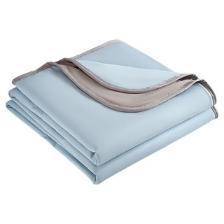 冰絲雙面素色涼感空調被, 清爽藍
