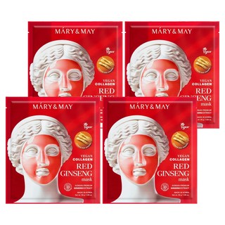 MARY&MAY 膠原蛋白紅蔘凝膠面膜, 4件, 1個