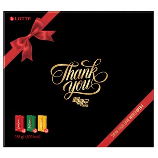 빼빼로 감사팩 3종 x 2p, 288g, 1세트