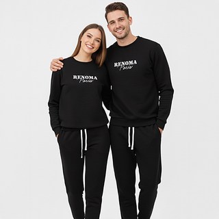 renoma 情侶款舒適毛圈九分休閒上下衣套裝