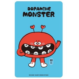 EASYCARD 悠遊卡 多巴胺怪獸悠遊卡, 1個, 鋼牙