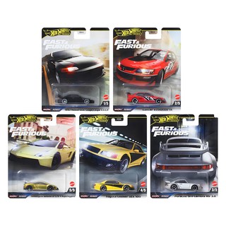 MATTEL 美泰兒 風火輪 玩命關頭系列合金小車, 5個, 混和顏色