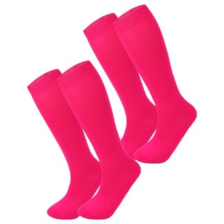 女神女款運動足球舞蹈高爾夫長筒襪, 2個, 32 玫瑰紅