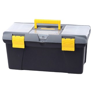 YOYOKI 專業用16吋強化雙層工具箱 黑色, 1個