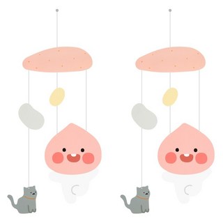 KAKAO FRIENDS Apeach 紙製吊飾 2入, 混色