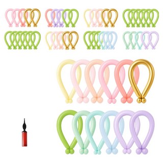 피앤비유니티 요술풍선 50p + 펌프 세트, 러블리 마카롱 혼합12색, 1세트