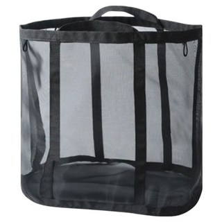 JOSIC 透氣網紗折疊收納籃, 黑色