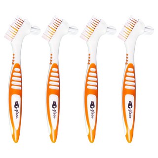 gleen 假牙刷 假牙專用牙刷 橘色, 1入, 4個