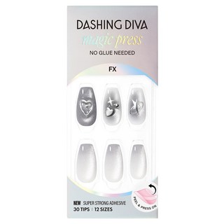 데싱디바 매직프레스 네일 코핀, 1세트, 실버 위시