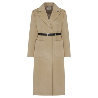 라인어디션 여성용 벨티드 아웃포켓 캐시미어 롱 코트