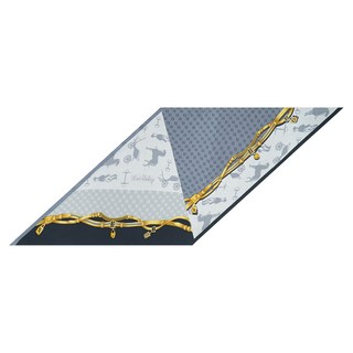 LouisQuatorze 絲綢菱形圍巾 Peacock 2WSD366BL