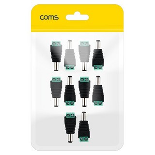 컴스 DC 터미널 2Pin 변환 젠더 M 외경 5.5mm 내경 2.1mm, 10개, CP035