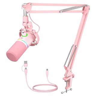 마오노 팟캐스트 방송용 녹음용 USB XLR 다이나믹 마이크, PD200XS, 핑크