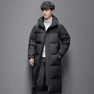 Elsso 男女通用無花紋保暖厚實時尚長羽絨外套