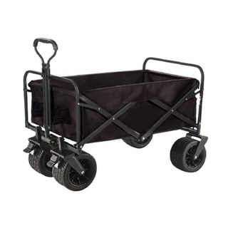 兩用摺疊手推車 坦克巨輪帶煞車 10吋, 黑色, 1個