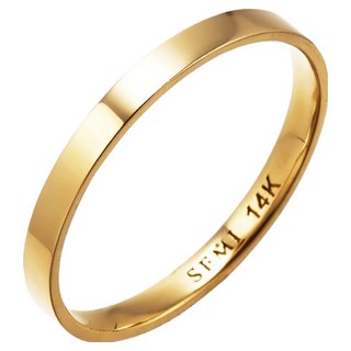 semijuwelry 女性用 14k Sami 扁平素面戒指 2mm