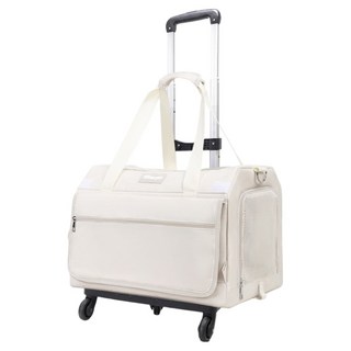 毛皇上 寵物外出行李推車 上層 + 行李拉桿車, 1個, 白色