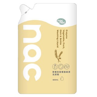 nac nac 酵素奶瓶餐盤蔬果洗潔精補充包, 1個, 600ml