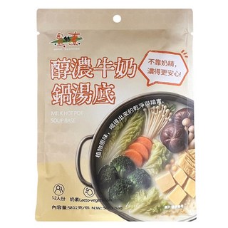 自然緣素 醇濃牛奶鍋湯底, 1個, 58g