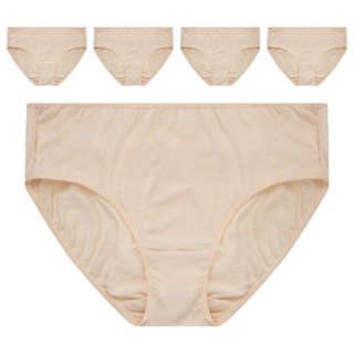 BASE ALPHA ESSENTIALS 女性日常棉質彈性內褲 5件組, 米色