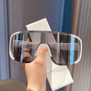 Daparang 運動寬版護目鏡風格防風自行車太陽眼鏡 HJ0721, 1個, 白色鏡面