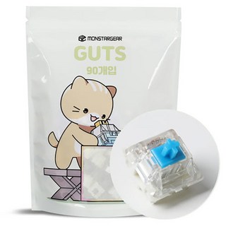 MONSTARGEAR 鵝卵石機械式鍵盤軸 熱插拔替換潤滑軸體 90入, 青軸, 單一商品, 混合顏色