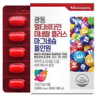 광동 멀티비타민 미네랄 플러스 마그네슘 올인원 90g, 90정, 1개