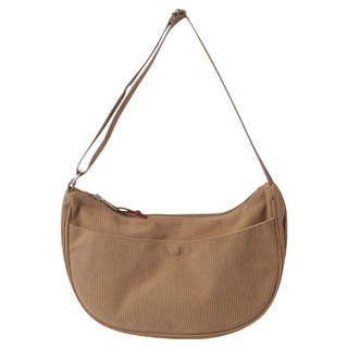 SHOOPEN 燈芯絨半月斜揹包 HPABCFF811, 35 米色