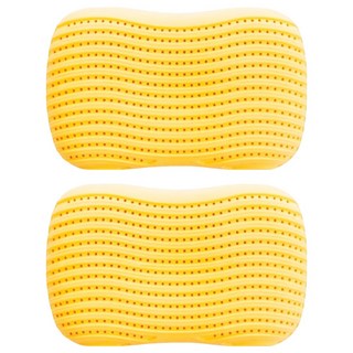 夢之語 蛋糕無壓枕 天然乳膠枕 人體工學護頸 檸檬戚風 枕頭, 黃, 2個