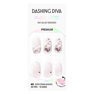데싱디바 매직프레스 네일팁 멜리 아몬드, 1세트, 화이트