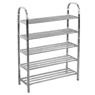 不鏽鋼鞋子整理鞋櫃 5層 60cm, 銀色, 1個