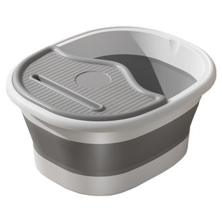 생활나눔 뚜껑있는 접이식 족욕통 40 x 34 x 20 cm, 그레이, 1개