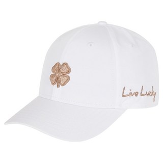 BLACK CLOVER Hollywood Series優質高爾夫球帽, 白色 + 金色, 1個