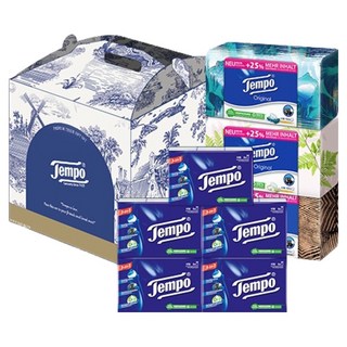 Tempo 得寶 盒裝面紙 3入 + 袖珍面紙 5入 禮盒組, 1套