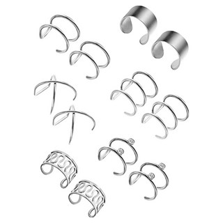 女性日常無耳洞層疊耳骨夾耳夾 6種 x 2入組