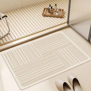 쿠미핸즈 라인 규조토 욕실 빨아쓰는 화장실 주방 발매트, D