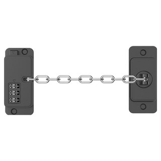 iSFun 防盜安全 多功能不鏽鋼鍊密碼限位鎖 黑色, 1套