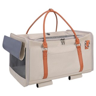 毛皇上 寵物外出拉車包, 米色, 1組