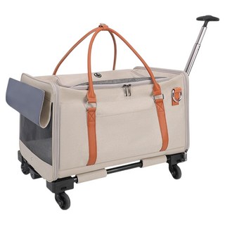 毛皇上 寵物外出拉車, 1個, 米色